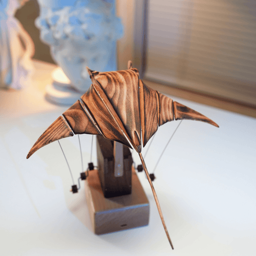 Tommys Handcrafted Wooden Manta Ray Automaton