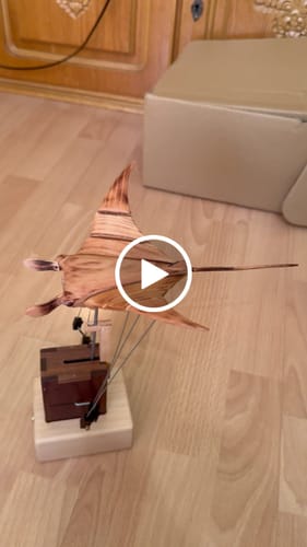Tommys Handcrafted Wooden Manta Ray Automaton