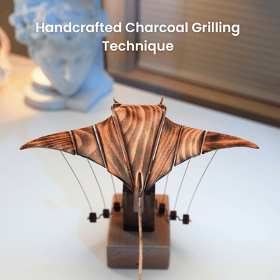 Tommys Handcrafted Wooden Manta Ray Automaton